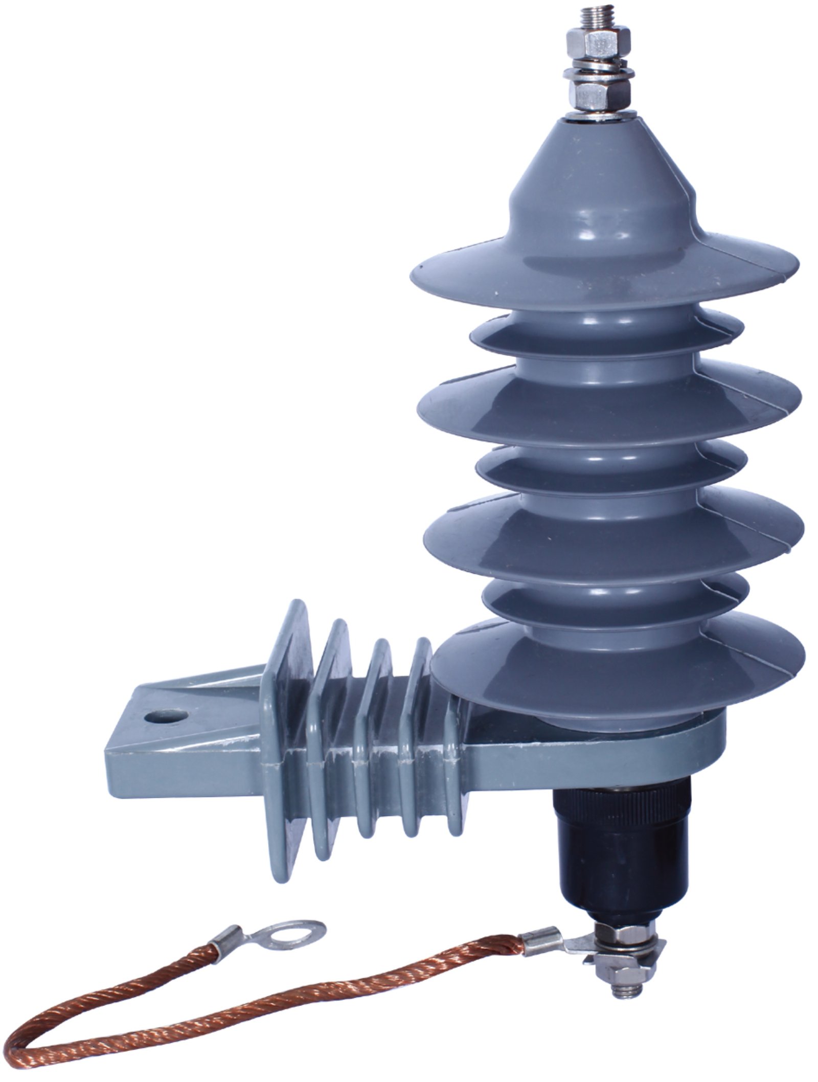 5KA 10KA 9kv Metal Oxide Lightning Arrester Protecting polymer Surge Arrester with High Voltage and Varistor Insulated Bracket